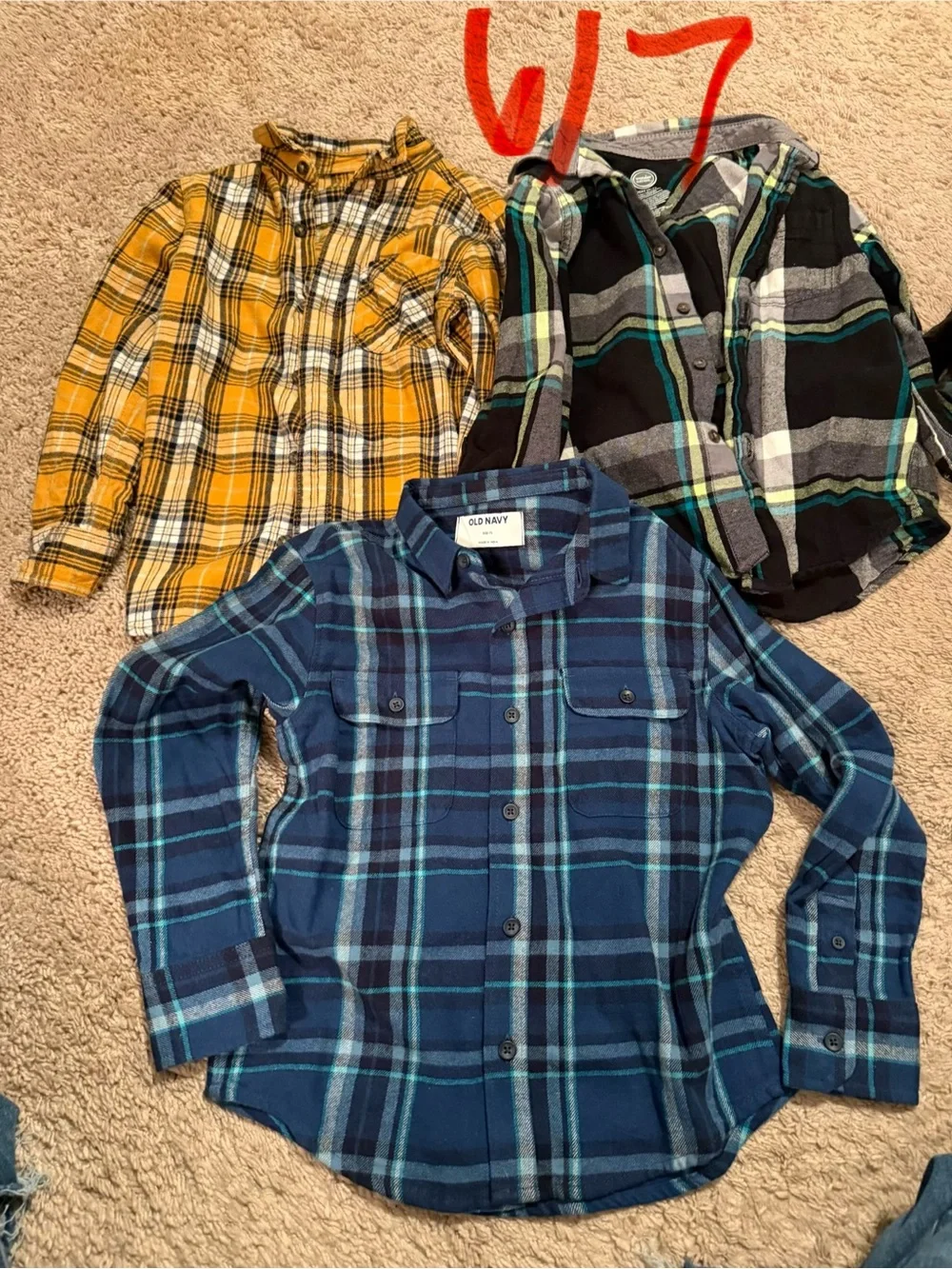 Old Navy Blue Plaid Button-Down Shirt for Kids